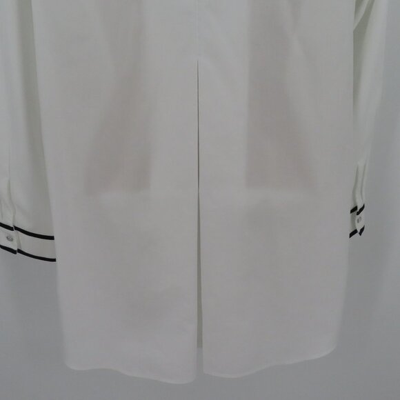 Chicos Womens 0 4/6 White Black Trim Collared Rhinestone Button Front Shirt Top - Picture 6 of 11